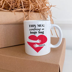 Personalised Hug in a Mug Gift Set, Tea lover Gift for Him and Her, This Box Contains A Big Hug