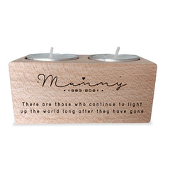 Personalised In Loving Memory Tealight Holder, Wooden engraved, Condolence Candle Remembrance