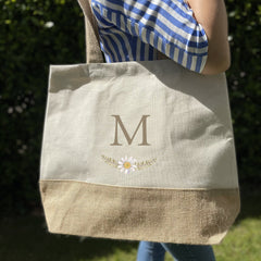 Personalised Initial tote bag, Gift for her, Mum, friend, sister, wife, aunt birthday