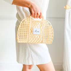 Personalised Jelly Bag With Name, Bridesmaid Gift For Her, Bachelorette Birthday Wedding Party Favor Bags, Small Beach Bag Tote