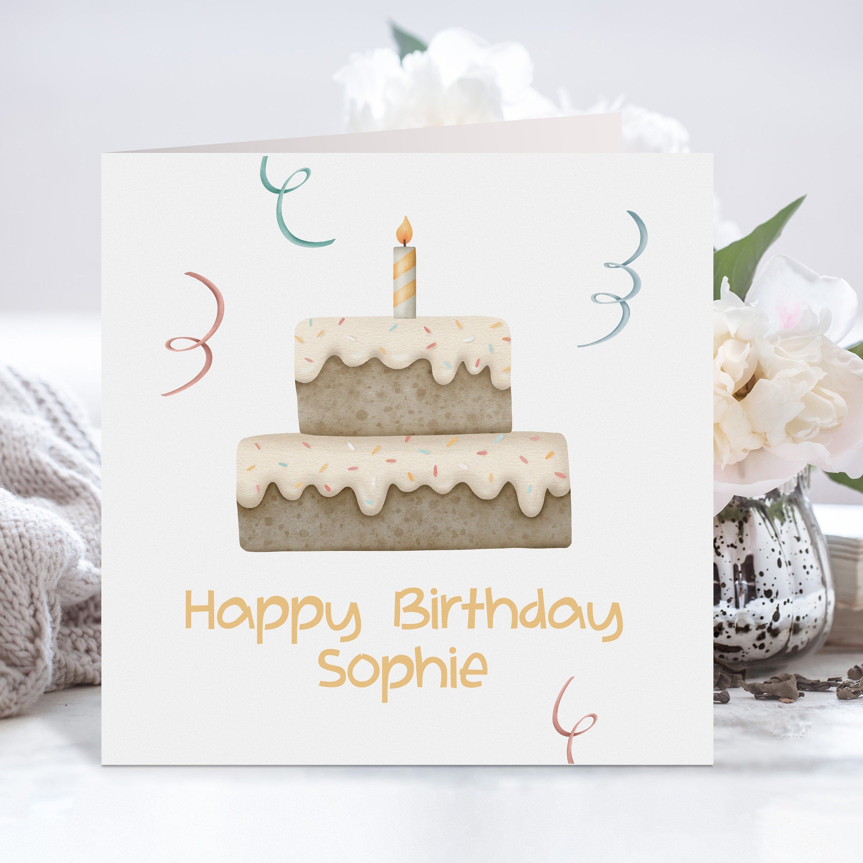 Personalised Kids Birthday Card with Envelope, 1st 2nd 3r 4th 5th Boy Girl Greeting Card, First Birthday Card For Kids