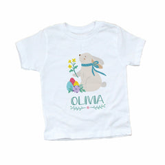Personalised Kids Easter T-Shirt with name, Easter gift for boys or girls, Bunny Childrens tshirt, Easter Gift