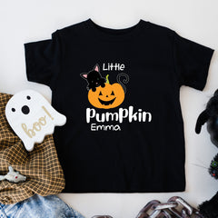 Personalised kids Halloween T-Shirts, Little pumpkin, Boy or girl cute Halloween shirt with name