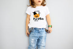 Personalised kids Halloween T-Shirts, Little pumpkin, Boy or girl cute Halloween shirt with name