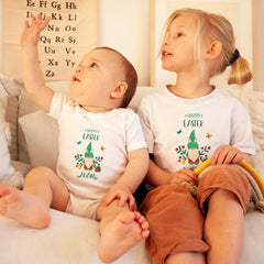 Personalised Kids Happy Easter T-Shirt, Gnome design for boys or girls, Children's tshirt