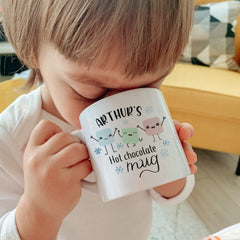 Personalised Kids Hot Chocolate Mug, Christmas Gift for son daughter grandson granddaughter