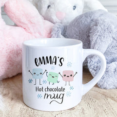 Personalised Kids Hot Chocolate Mug, Christmas Gift for son daughter grandson granddaughter