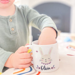 Personalised Kids Mug with name, Rabbit Mug, Easter Bunny Birthday Gift For Kids