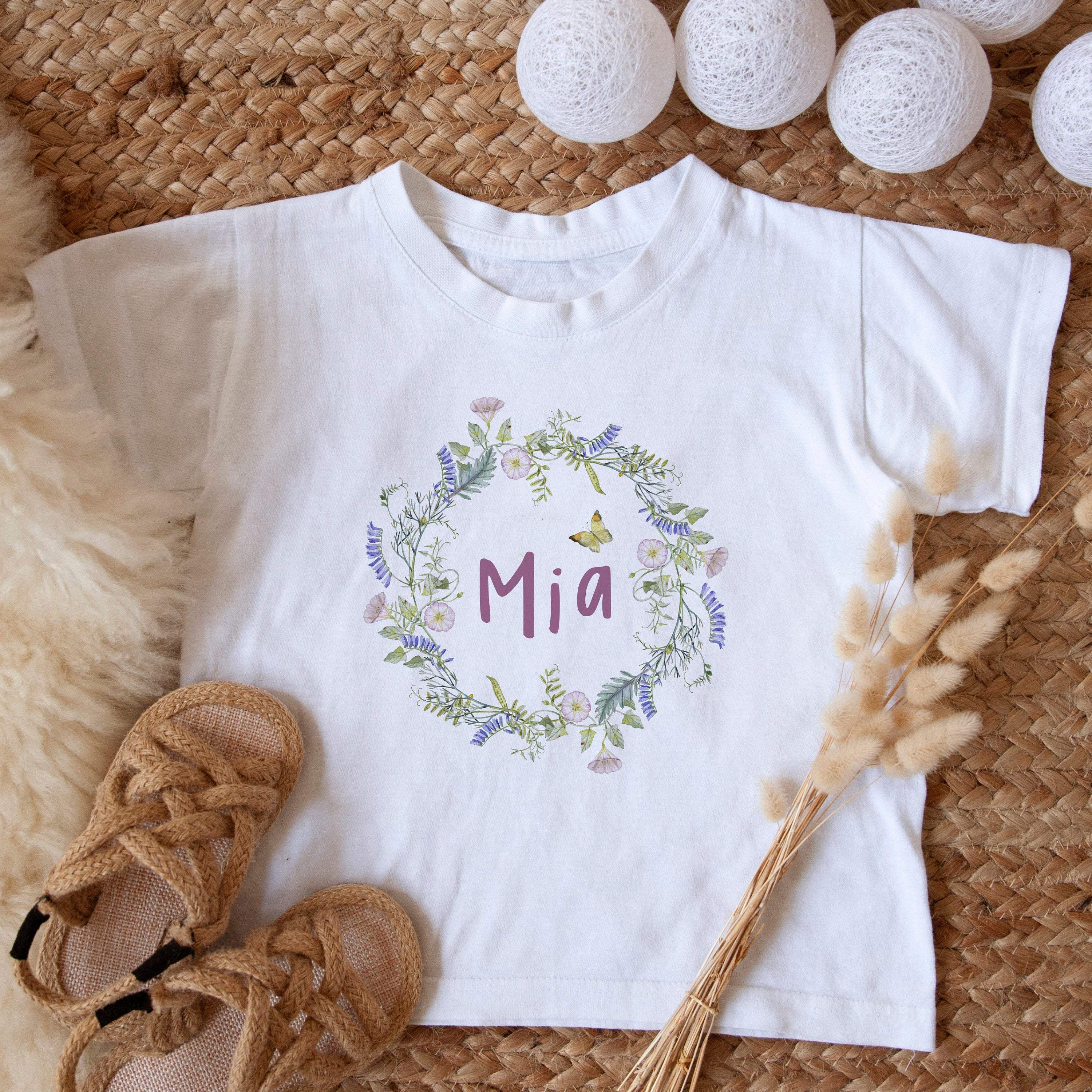 Personalised kids name t-shirt, Birthday boy girl t shirt, top, birthday gift, Flower girl outfit