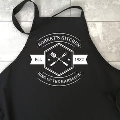 Personalised king of the barbecue apron for dad, Gift for Him, Father's Day