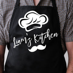 Personalised kitchen apron for woman with name chef hat lips, Gift for Her