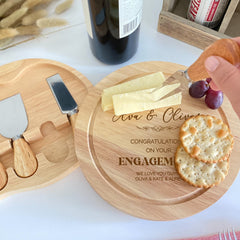 Personalised Laser Engraved Cheeseboard, Engagement Gift With Names, Mr And Mrs Gift, We Are Engaged