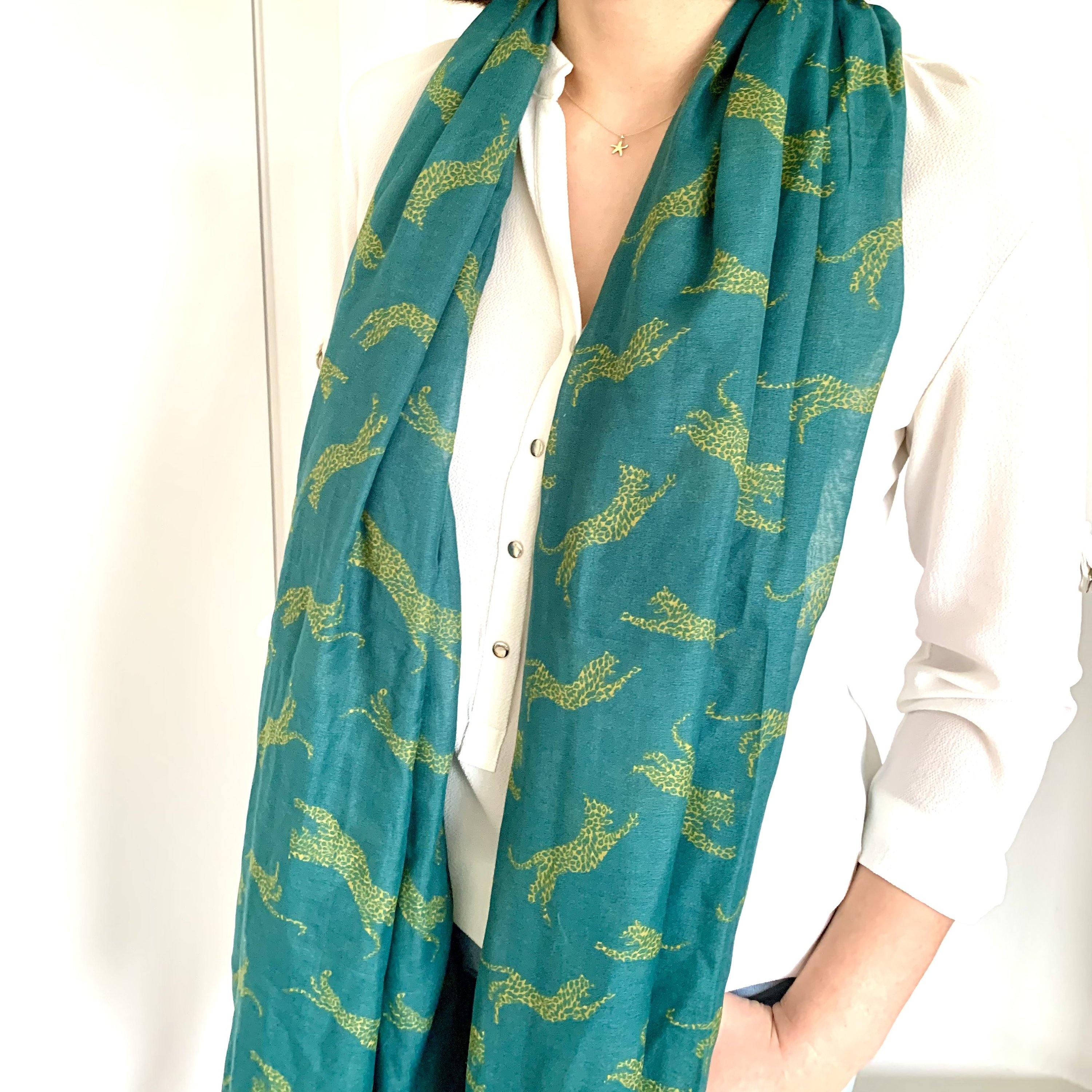 Personalised leopard print scarf , Gift for her, Scarves for women, Mother's day gift for mum