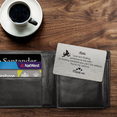 Personalised Love Metal Wallet Card, Gold or Silver, Valentine's Day Anniversary Birthday Gift for Wife