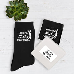 Personalised Lucky Golf Socks, For Men, Birthday Gift For Golfer Men, Golf Lover Christmas Gift