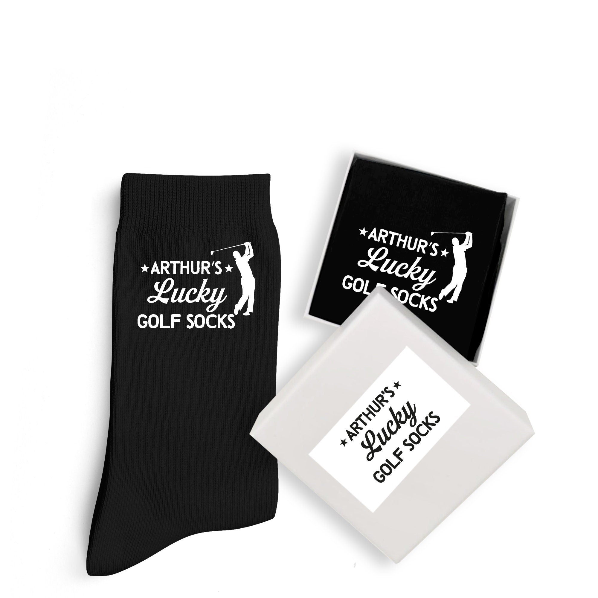 Personalised Lucky Golf Socks, For Men, Birthday Gift For Golfer Men, Golf Lover Christmas Gift