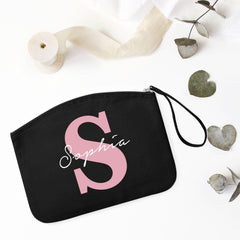 Personalised Makeup Bag With Name And Initial, Gift For Her, Make Up Bag