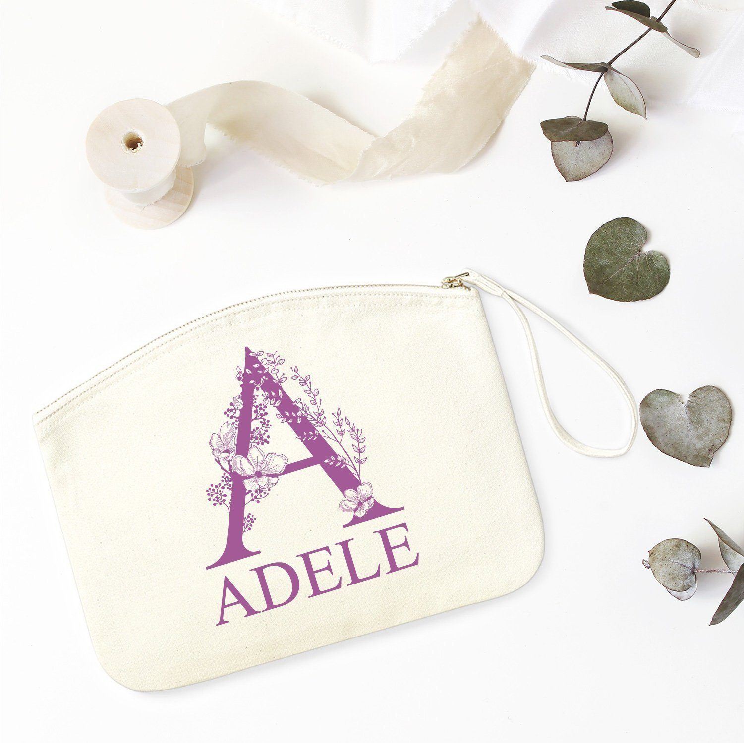 Personalised Makeup Bag With Name And Initial, Gift For Her, Unique Birthday Gift