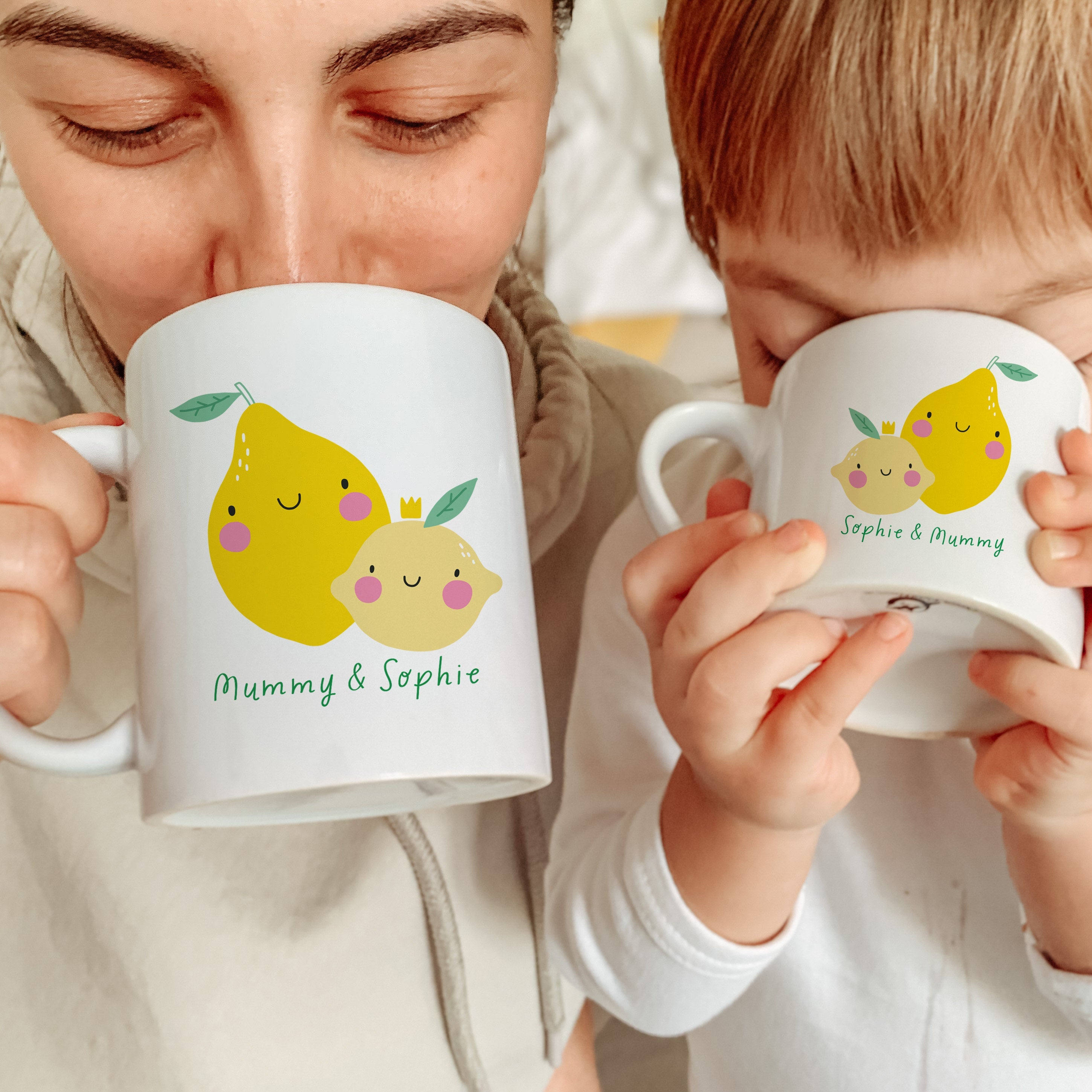 Personalised Matching Family Mug, Funny Mummy and Baby Mini Universe Fruits, Mama and Me Matching gift
