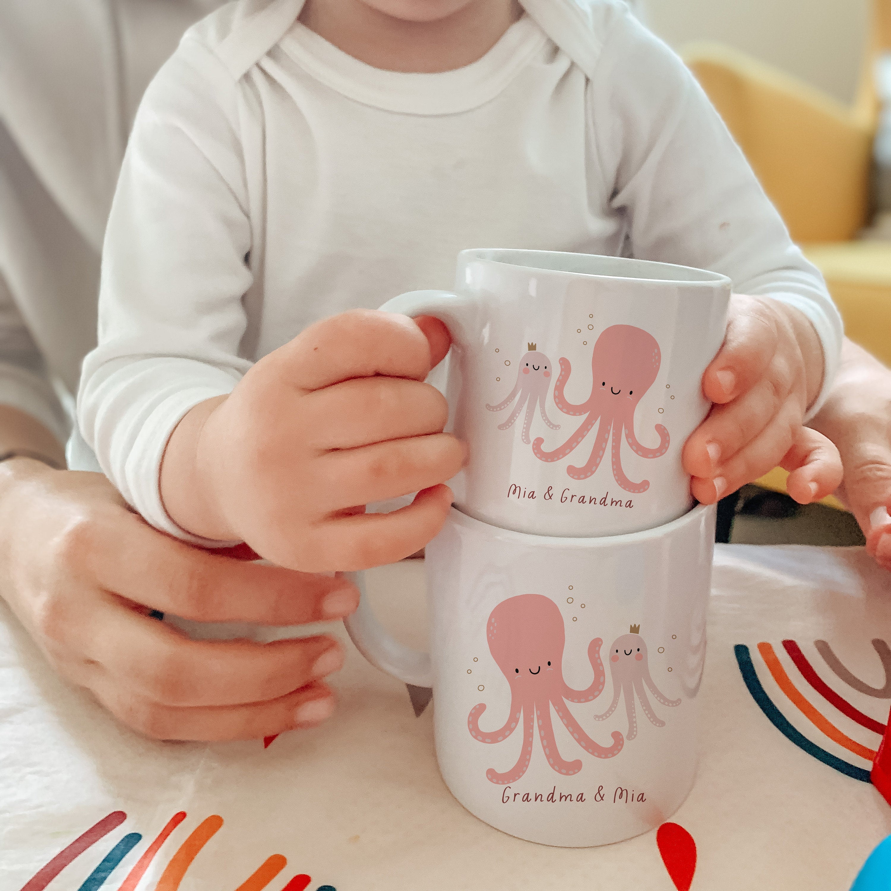 Personalised Matching Family Mug, Funny Mummy and Baby Mini Universe Fruits, Mama and Me Matching gift