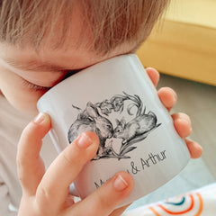 Personalised Matching Family Mug, Mother's Day Easter Gift, Bunny Mummy and Baby Mini