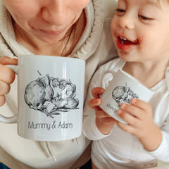 Personalised Matching Family Mug, Mother's Day Easter Gift, Bunny Mummy and Baby Mini