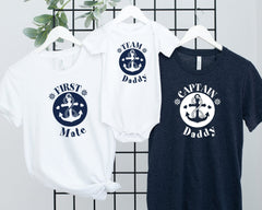 Personalised matching Father's Day t-shirt, Captain daddy, first mate