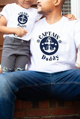 Personalised matching Father's Day t-shirt, Captain daddy, first mate