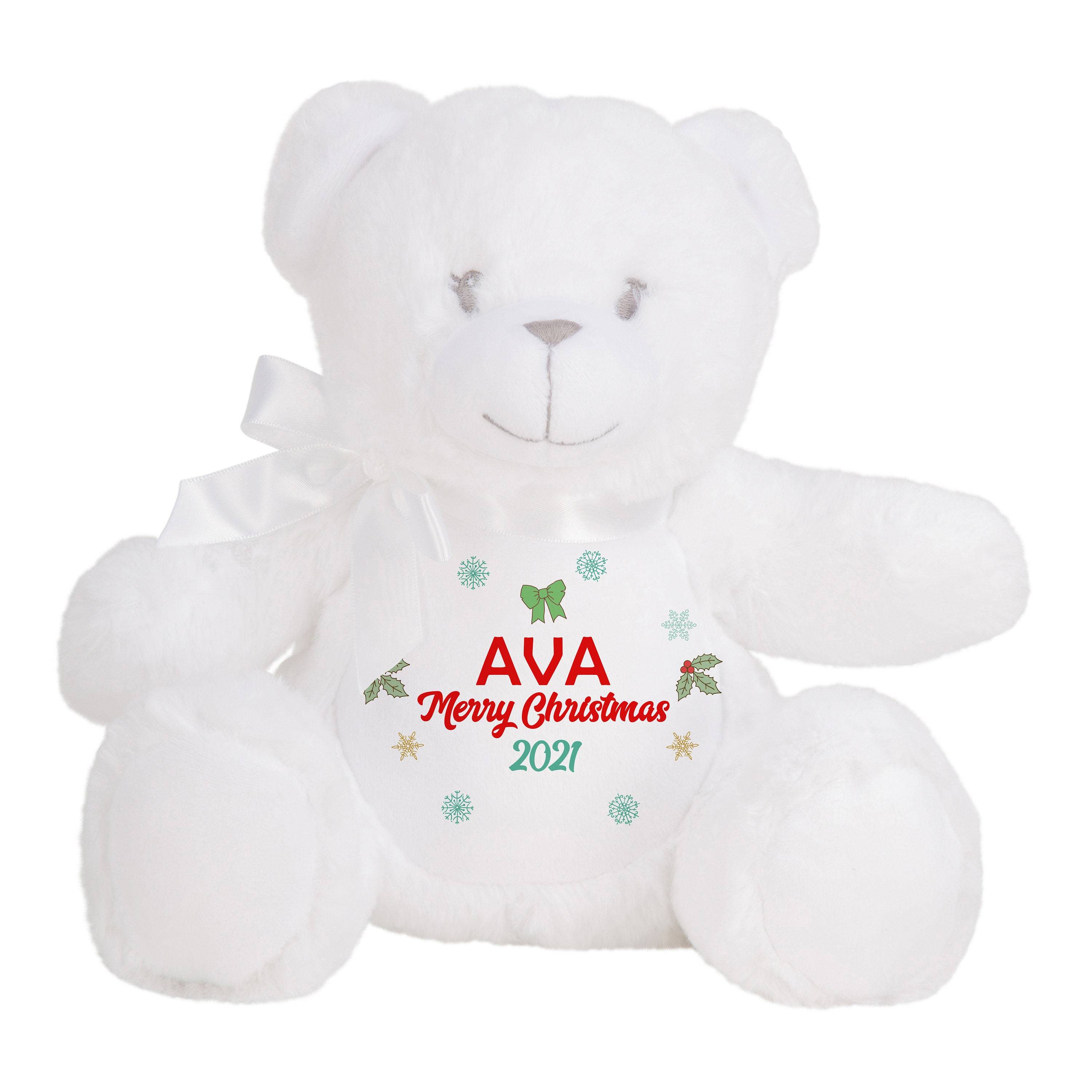 Personalised Merry Christmas soft toy, 1st Xmas gift for kids
