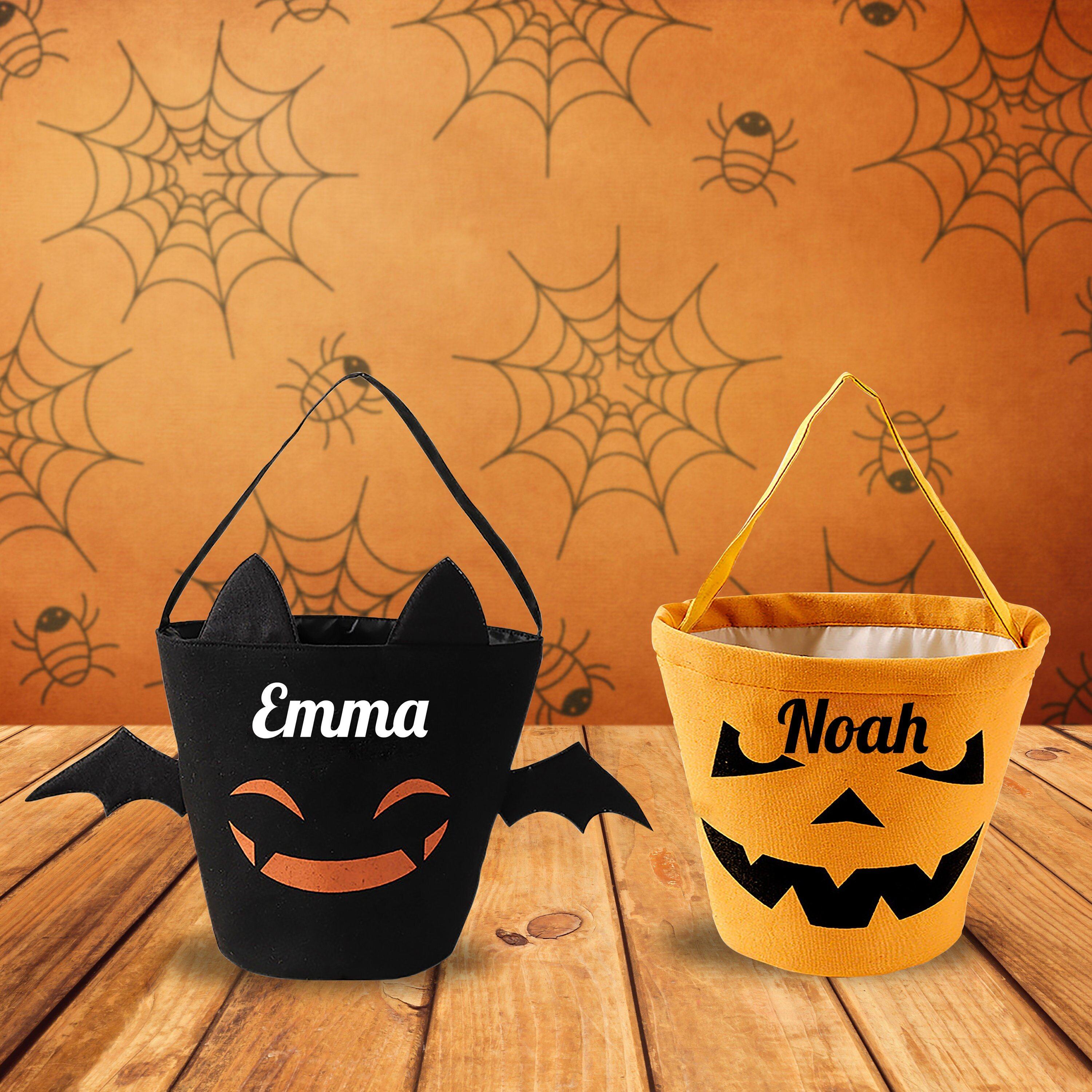 Personalised mini Halloween bag with name, Trick or treat bags, Girls or boys baskets