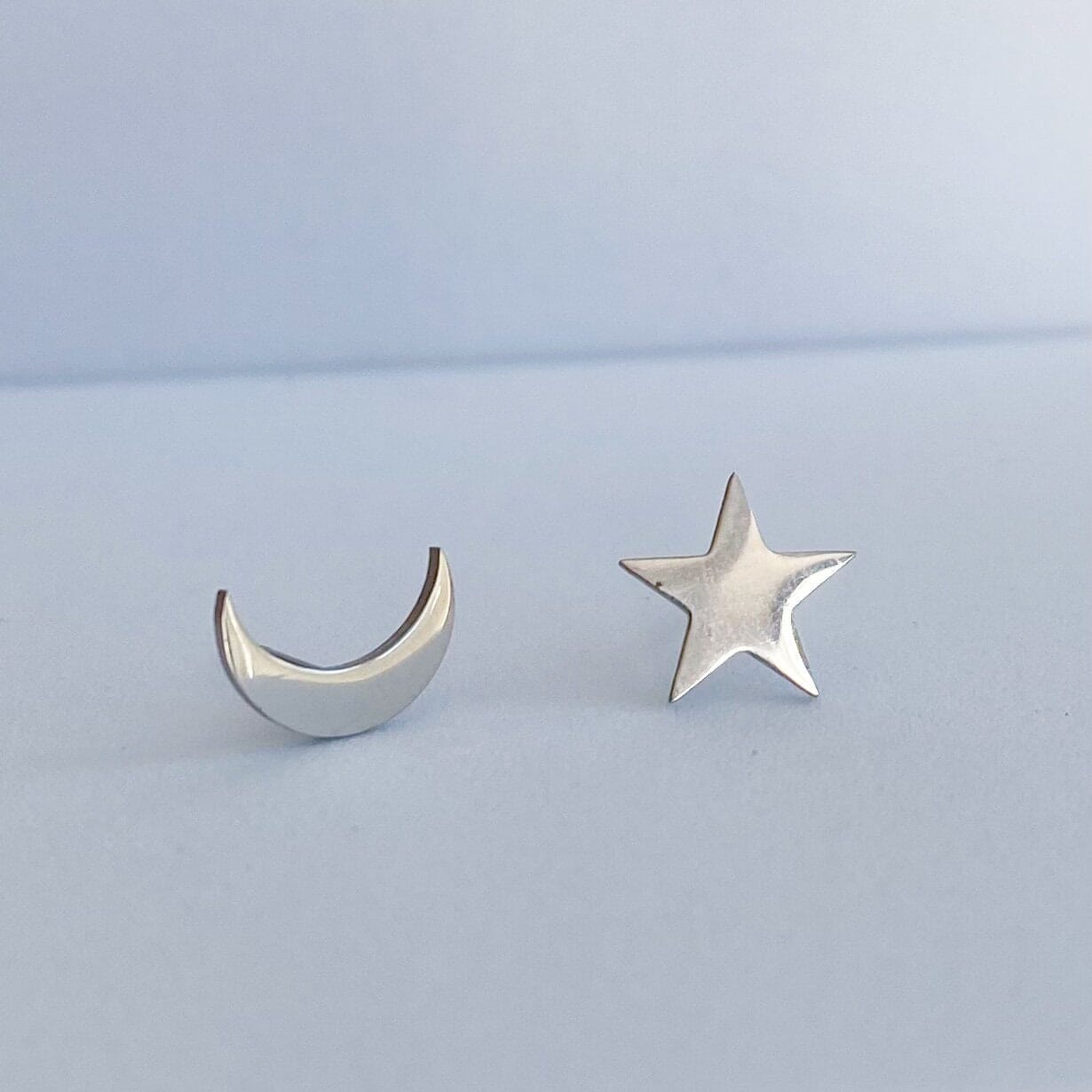 Personalised moon and star stud earrings, I love you to the moon and back, Birthday Christmas Gift for wife mum