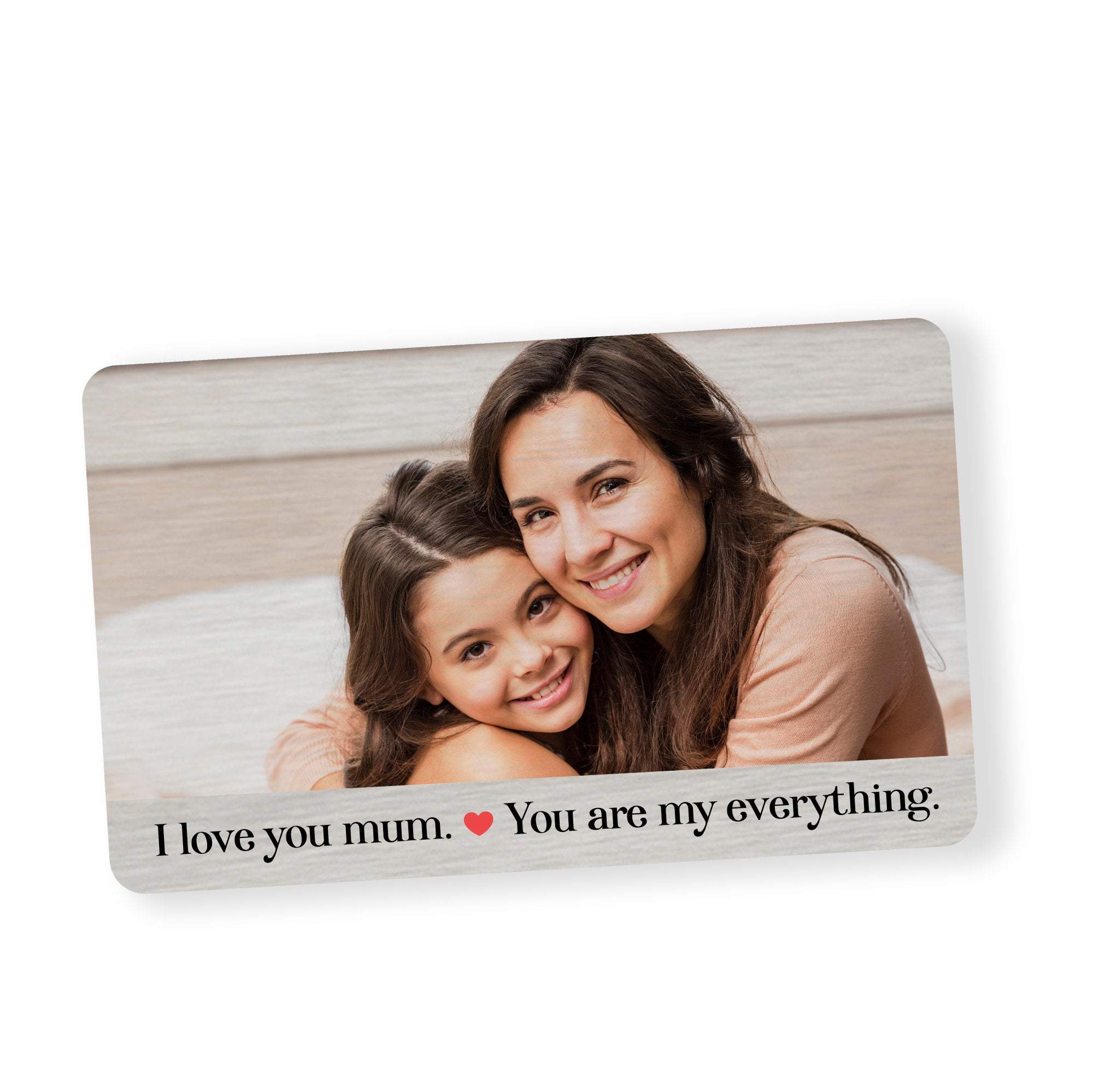 Personalised Mother's Day gift for nanny. Wallet Photo Card for Mother, Metal Photo Card