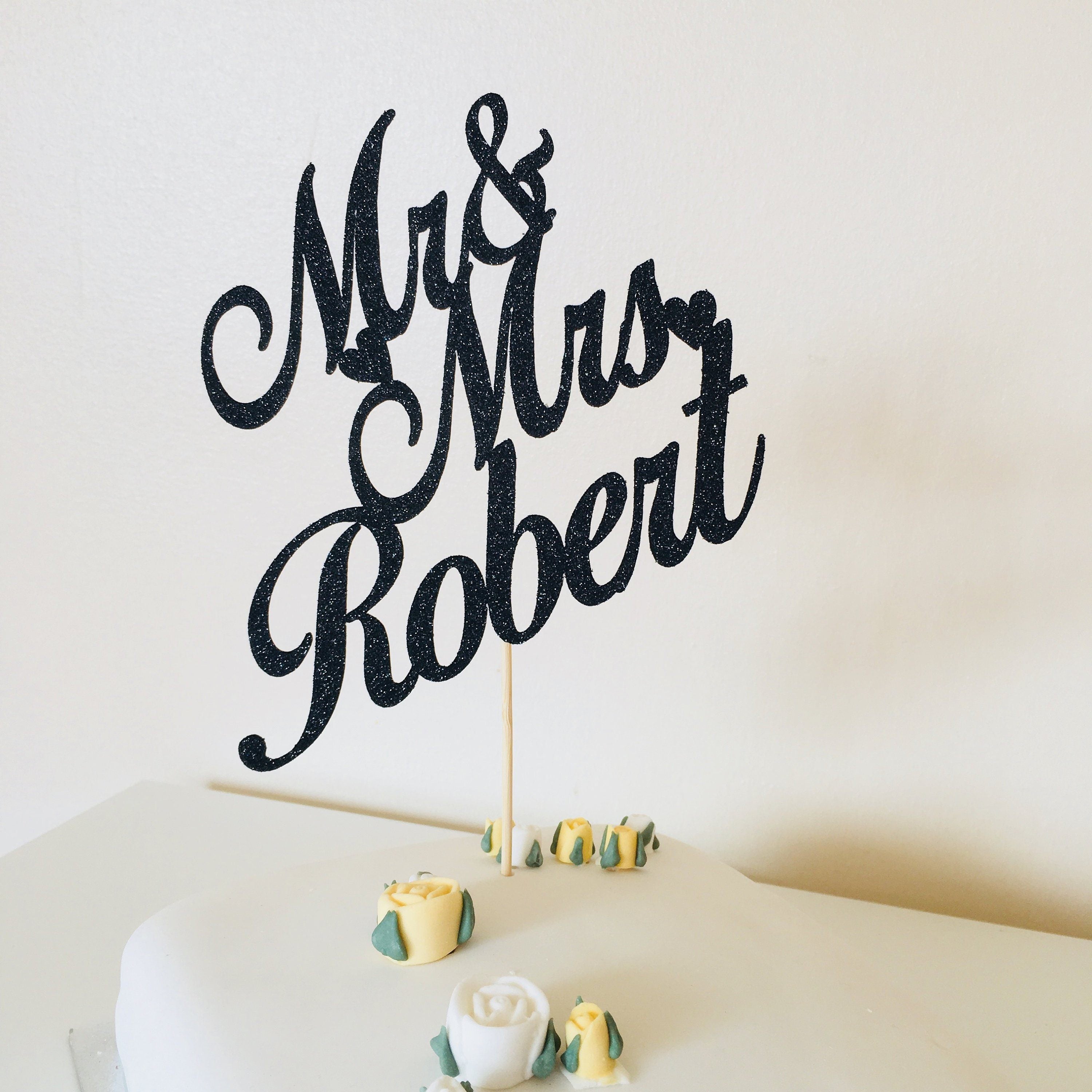Personalised Mr and Mrs Cake Topper