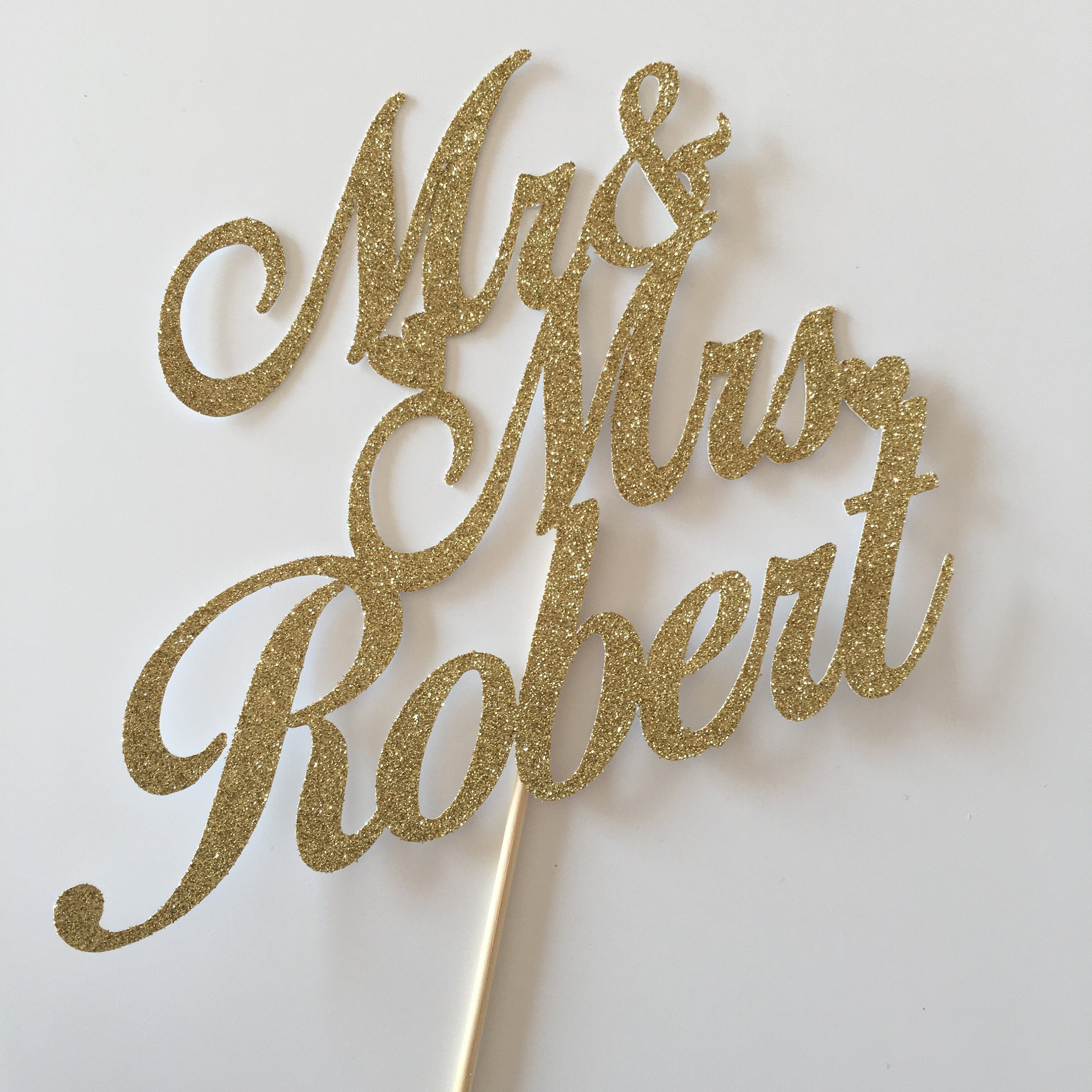 Personalised Mr and Mrs Cake Topper