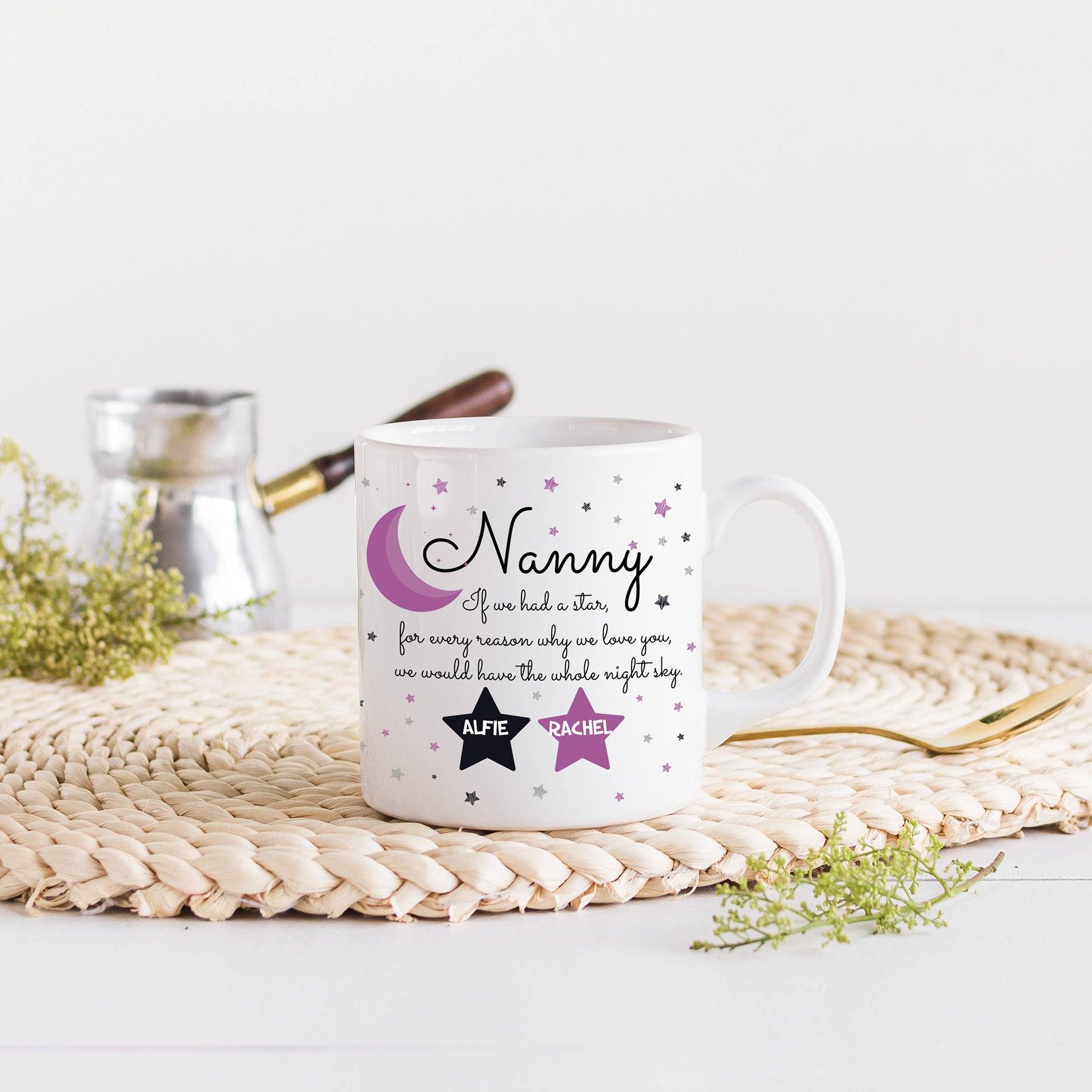 Personalised mug for nanny, Mother's Day gift for grandma, Nanny gift with grandchildren names