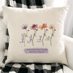 Personalised mum cushion with children names, If mothers were flowers, Personalised Mother's Day gift