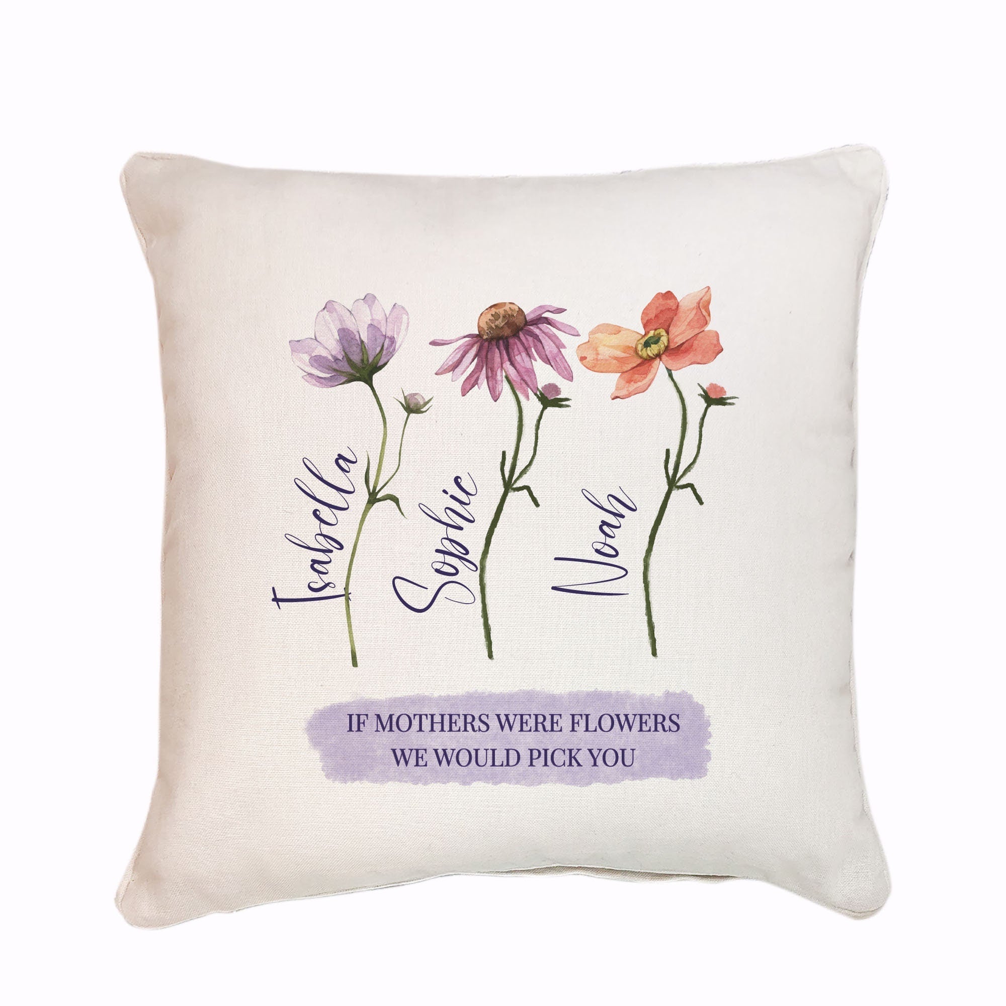 Personalised mum cushion with children names, If mothers were flowers, Personalised Mother's Day gift
