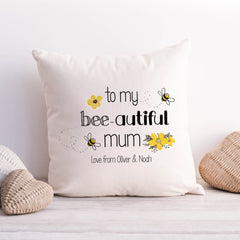 Personalised Mum Cushion With Children Names, To My Bee - Autiful Mum Pillow, Cute Mother'S Day Gift