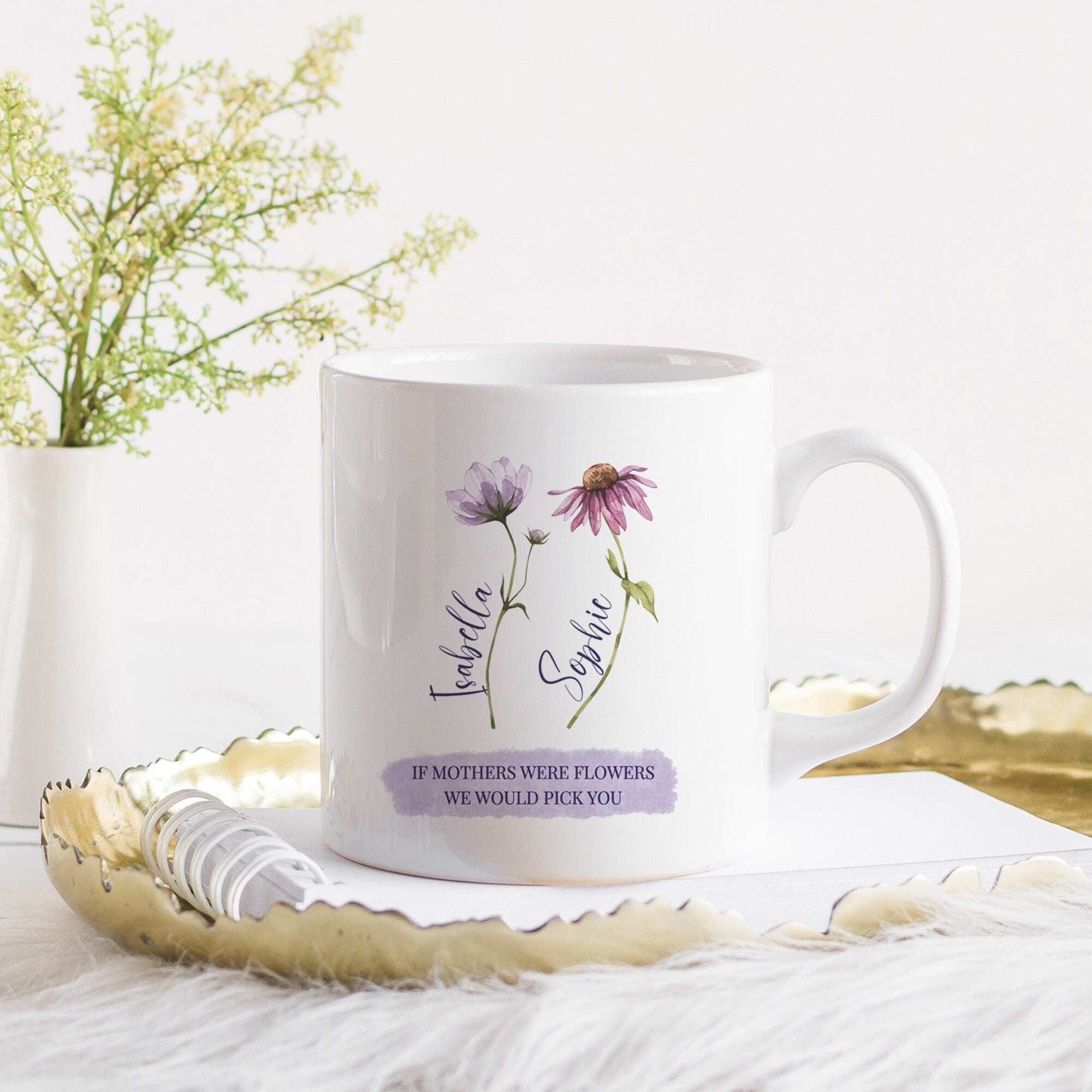 Personalised mum mug with children names, If mothers were flowers, Personalised Mother's Day gift