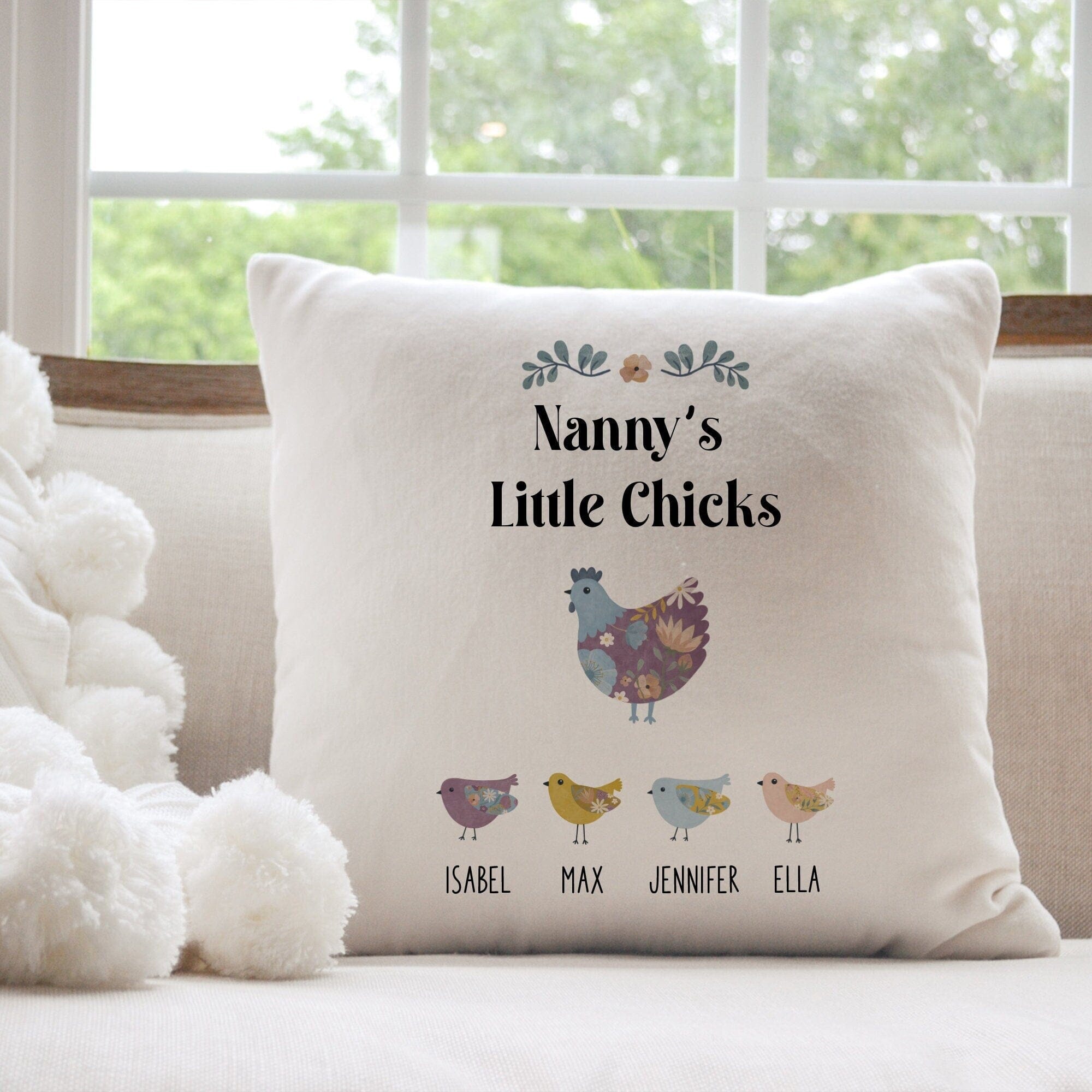 Personalised Mum Or Grandma Cushion With Children Names, Mother'S Day Birthday Christmas Gift