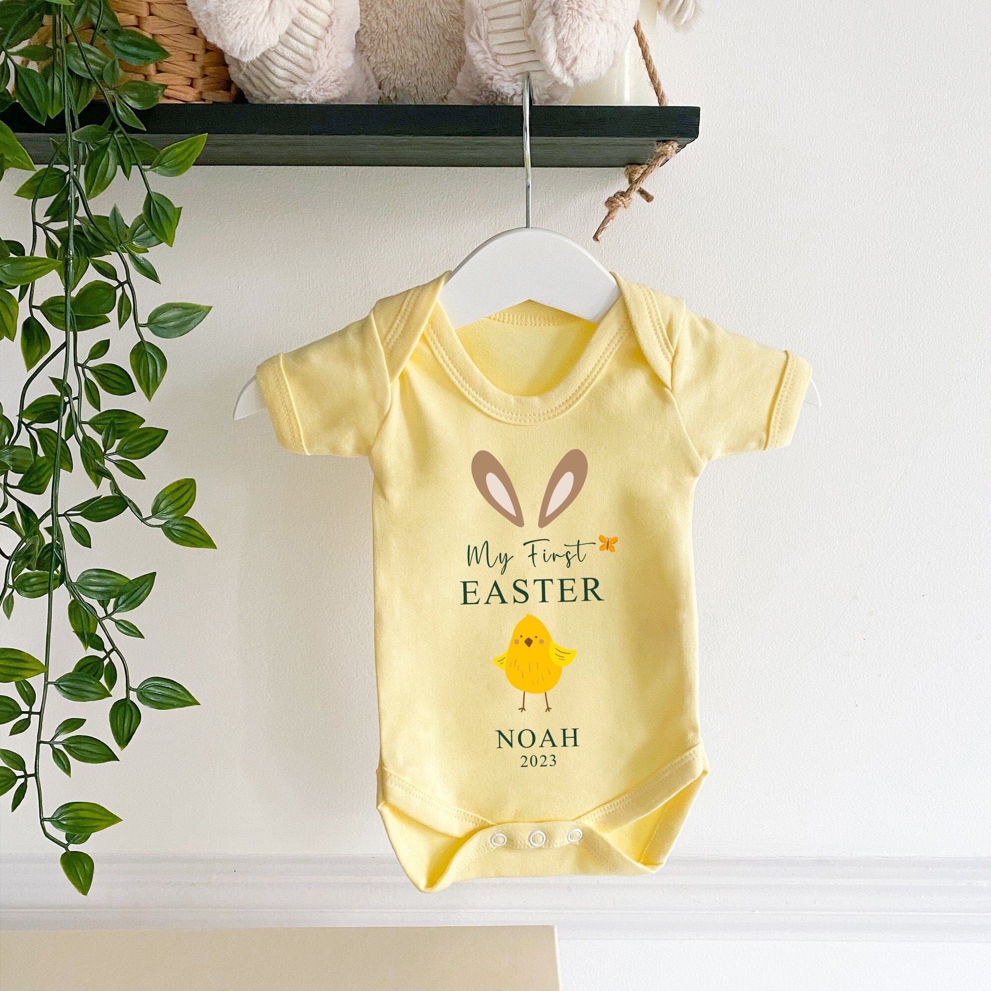 Personalised My First Easter bunny bodysuit with name and year, Easter gift for boy girl