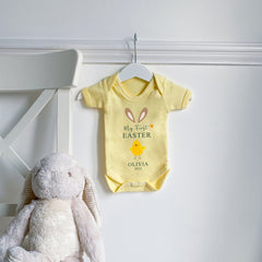 Personalised My First Easter bunny bodysuit with name and year, Easter gift for boy girl