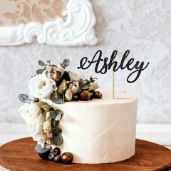 Personalised name cake topper. DOUBLE sided. Customised cake topper