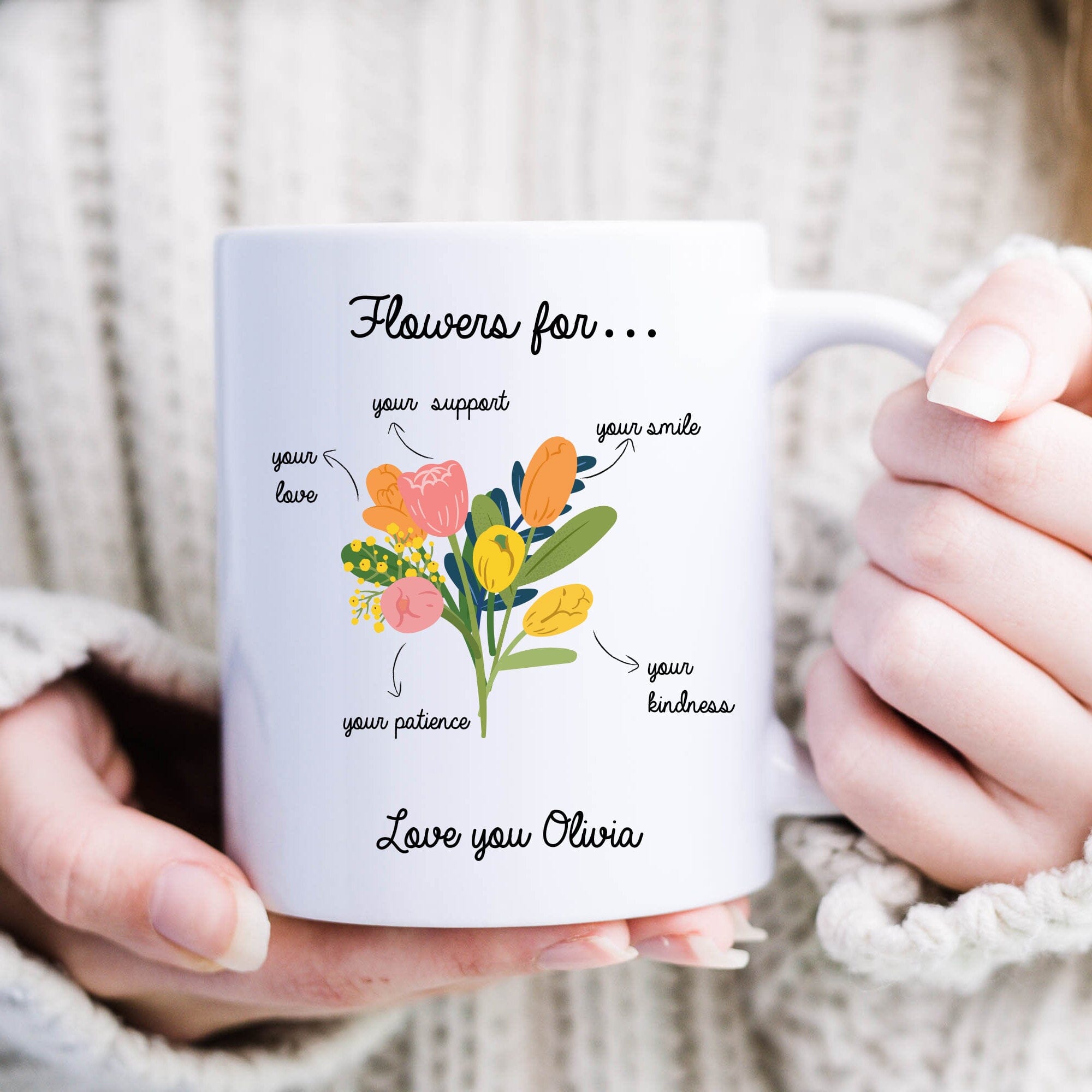 Personalised name mug Christmas him or her Corporate Company client or employees