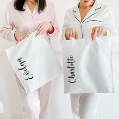 Personalised Name Tote Bag, Bridesmaid Maid Of Honour Bride Flower Girl Gift Bags, Custom Name Bag