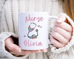 Personalised Nurse Mug With Name, Nhs Nurse Thank You Gift, New Nurse Present