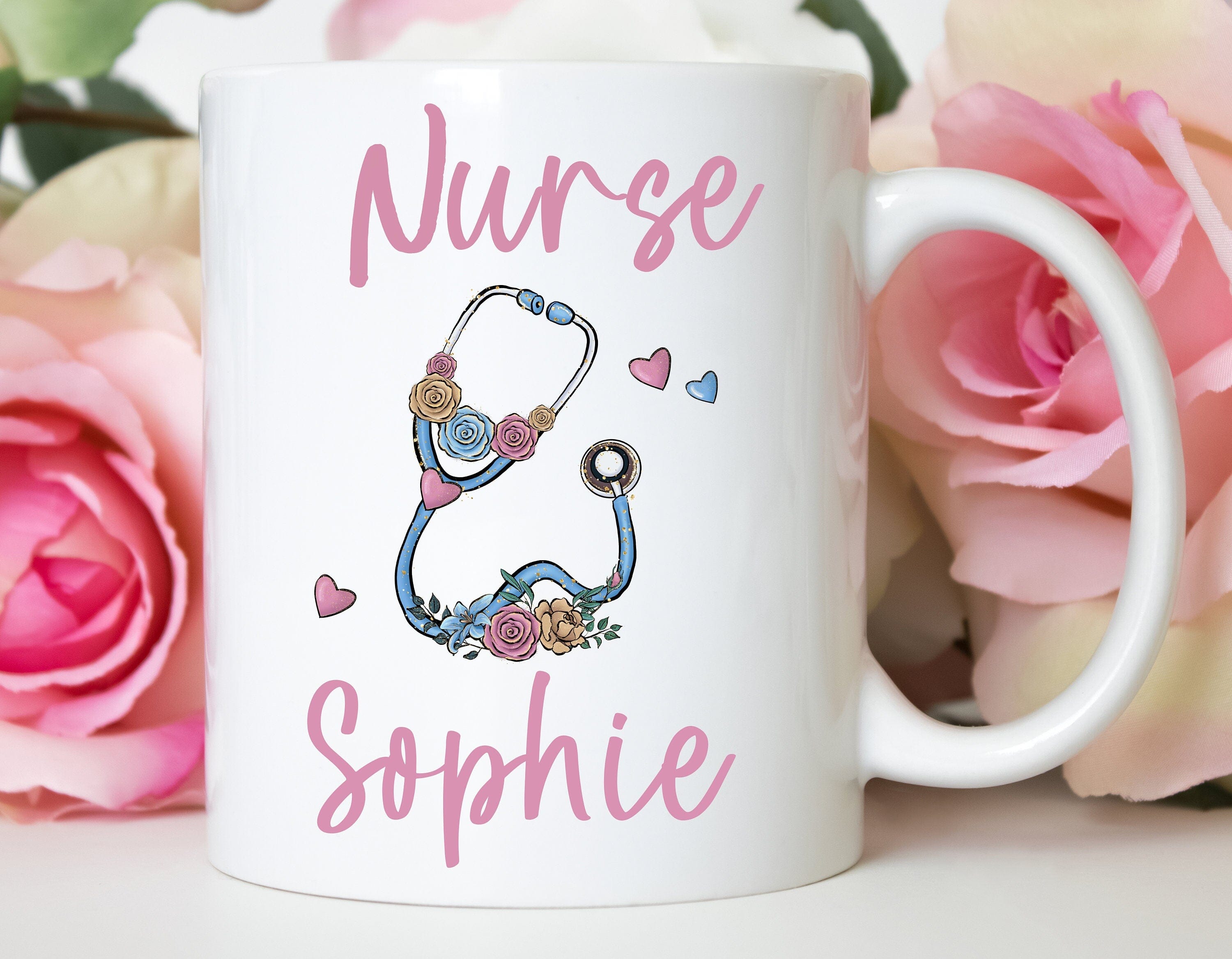 Personalised Nurse Mug With Name, Nhs Nurse Thank You Gift, New Nurse Present