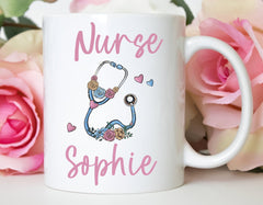 Personalised Nurse Mug With Name, Nhs Nurse Thank You Gift, New Nurse Present