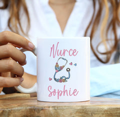 Personalised Nurse Mug With Name, Nhs Nurse Thank You Gift, New Nurse Present