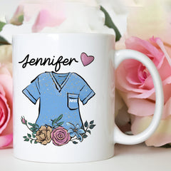 Personalised nurse mug with name, NHS nurse Thank you gift, New nurse present, Christmas Birthday gift